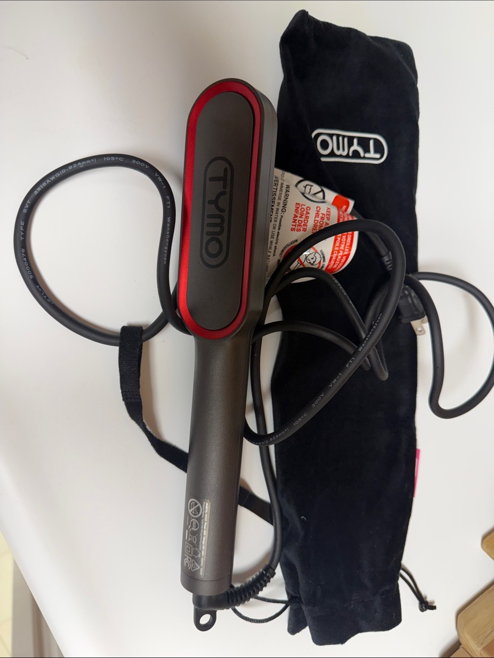 Tymo Red & Black Corded Hair Straightener
